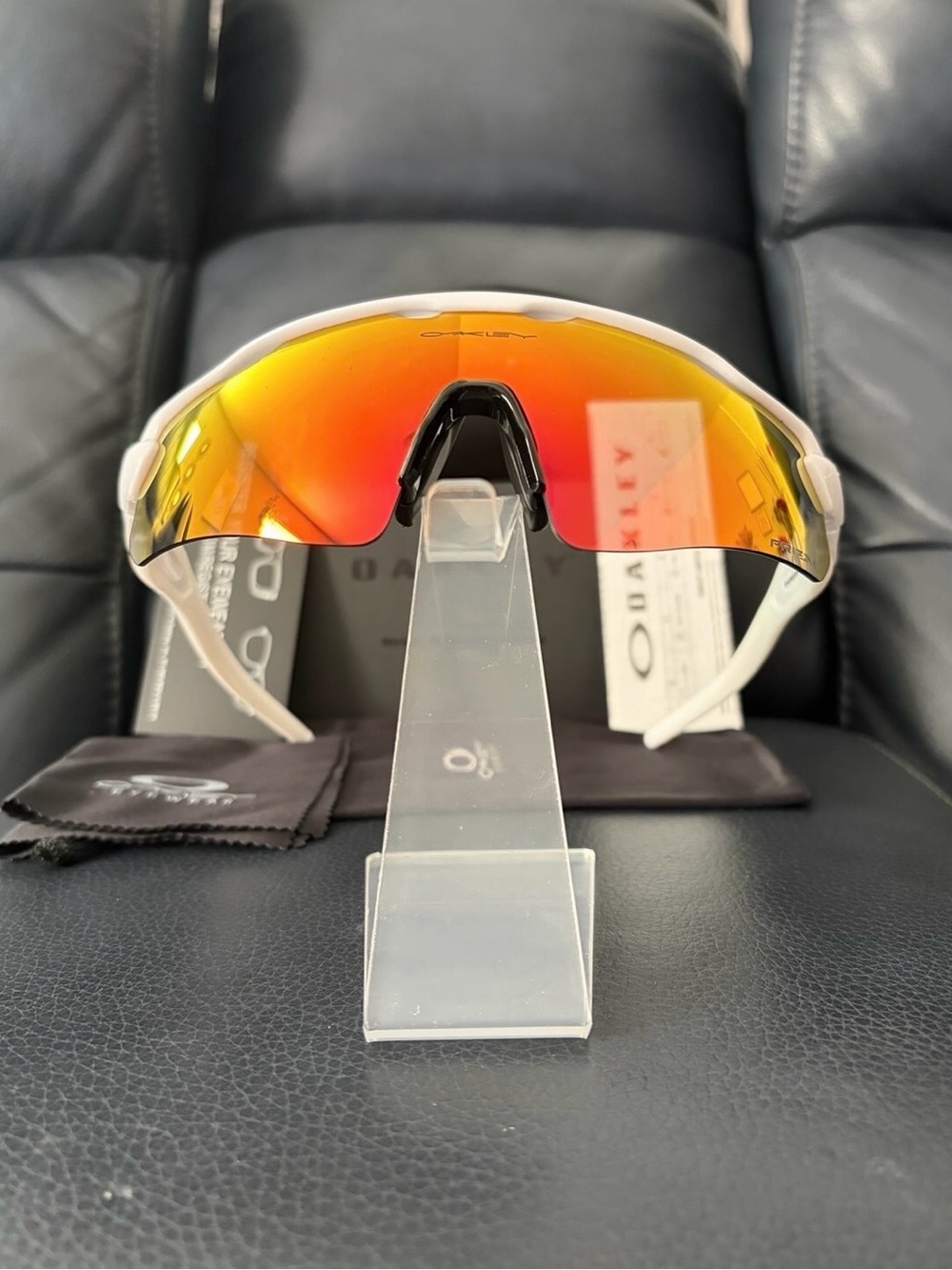 Oakley Radar EV Path White Frame Orange Red Lens Sunglasses O09208 - Picture 2 of 10